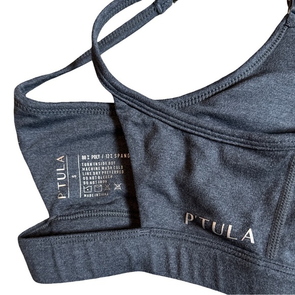 P’Tula BAREPRO Simply Bare Bra S Smokey Blue | NWOT Minimalist Athleisure - Picture 4 of 4